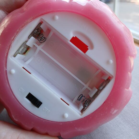 Set of 2 Pink Tulip Flameless Candles 2 AA batteries not included wax flicker - Picture 9 of 14